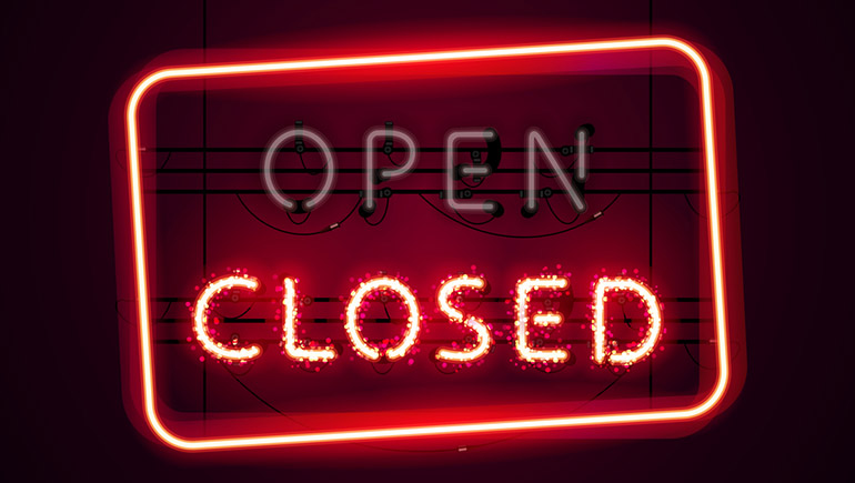 Closed nightclubs and late bars